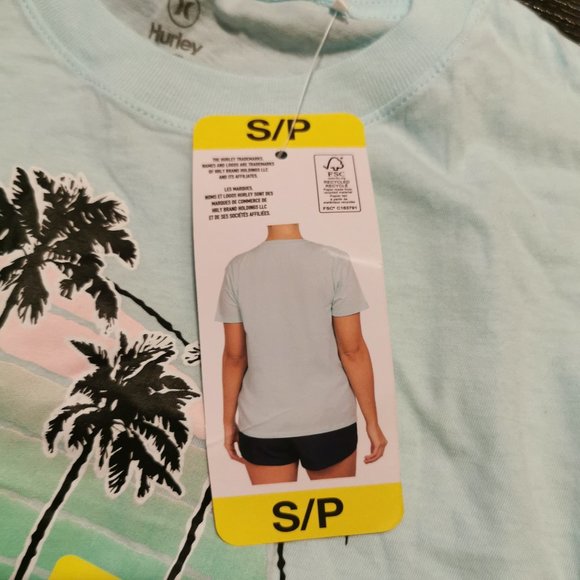 Hurley Ladies' Short Sleeve Graphic Tee (Light Green) S/P - Picture 4 of 6